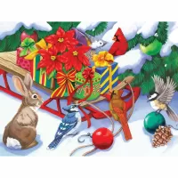 Jigsaw Puzzle Sled with gifts