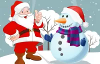 Слагалица Santa and snowman