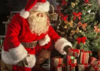 Пазл Санта Клаус и подарки 