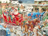 Jigsaw Puzzle Santa v derevne