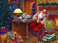 Jigsaw Puzzle Santa za rabotoy