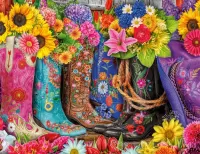 Puzzle Cowgirl boots