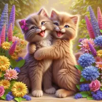 Quebra-cabeça Happy kittens