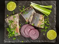 Jigsaw Puzzle Herring with onions