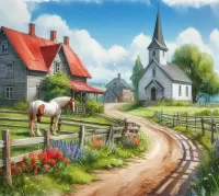 Jigsaw Puzzle Rural church