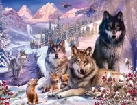 Jigsaw Puzzle Wolf families