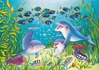 Puzzle Dolphin family