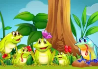 Quebra-cabeça Frog family