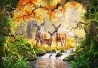 Puzzle Deer family