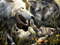 Jigsaw Puzzle Wolf family