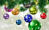 Bulmaca Balls on the Christmas tree