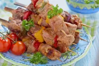 Puzzle Kebab on the plate