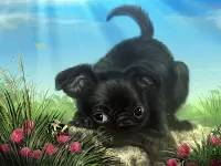 Слагалица Puppy and bee