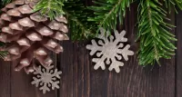 Quebra-cabeça Pine cone and snowflakes