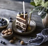 Quebra-cabeça Chocolate blueberry cake