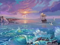 Jigsaw Puzzle Storm on the sea