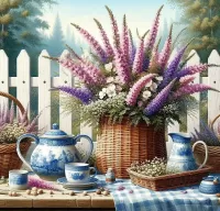 Puzzle Niebieskie naczynia