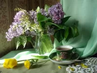 Quebra-cabeça Lilac and lilies