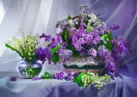 Quebra-cabeça Lilac and lilies