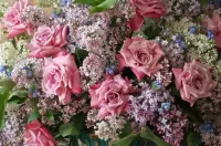 Jigsaw Puzzle Lilac and roses
