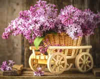 Jigsaw Puzzle Lilac in a basket