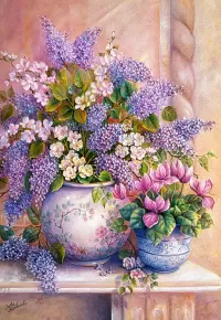 Jigsaw Puzzle Lilacs in a vase