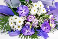 Quebra-cabeça Lilac-white bouquet