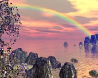 Слагалица Rocks and rainbow
