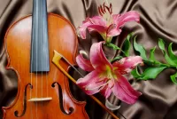 Slagalica Violin and lilies