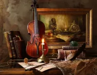 Quebra-cabeça Violin and candlestick