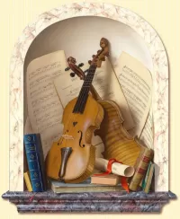 Jigsaw Puzzle Violin and notes