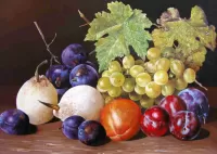 Jigsaw Puzzle Plums and grapes