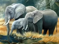 Пазл Слоны