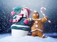 Пазл Снеговик и пончик