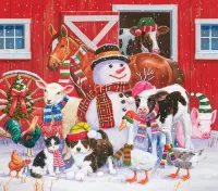 Jigsaw Puzzle Snowman with friends