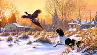 Jigsaw Puzzle the dog and pheasant