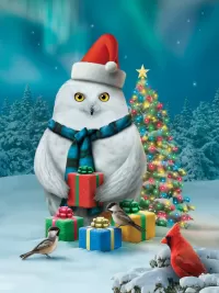 Puzzle Owl Christmas