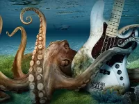Слагалица Octopus with guitar
