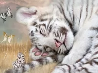 Puzzle Sleeping tiger cub