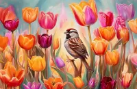 Слагалица Among the tulips