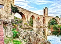 Puzzle medieval bridge