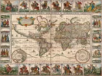 Пазл Старинная карта мира