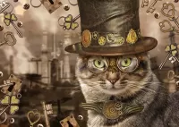 Quebra-cabeça Steampunk cat