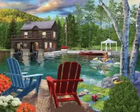 Jigsaw Puzzle Summer at the Boathouse