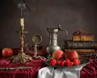 Quebra-cabeça Candle and fruit