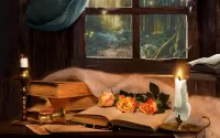 Jigsaw Puzzle Candles and roses
