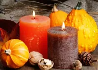 Jigsaw Puzzle Candles and pumpkins