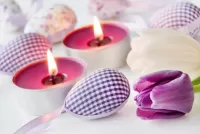 Jigsaw Puzzle Candles for Easter
