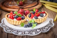Jigsaw Puzzle Tartlets with Berries