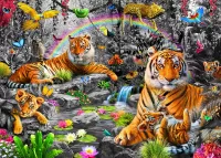 Пазл Тигры в джунглях